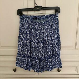Rachel Zoe blue flower skirt Medium